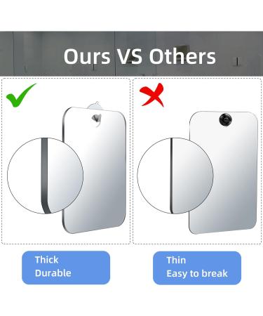 Canhard Unbreakable Anti Fog Mirror Shower Free Mirror Shave - 2 Pack (8''x6'') Lightweight Portable Handheld Makeup Bathroom Wall Mirror - Buy Online on GoSupps.com