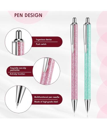 2-Piece Weeding Pen Set Fine Point Glitter Vinyl Air Release Tool for DIY Crafts | Green Pink - Buy Online on GoSupps.com