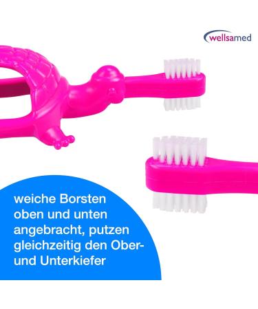 Wellsamed Baby Toothbrush Turtle Pink - Gentle Cleaning for First Milk Teeth | International Shipping - Buy Online on GoSupps.com