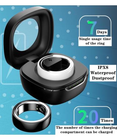 Madiou Smart Ring for Women - Waterproof Heart Rate & Sleep Tracker Bluetooth Charging - Black Size 22 - Improve Health & Wellness - Buy Online on GoSupps.com