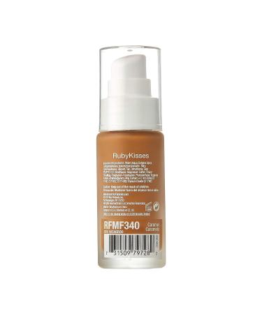 Ruby Kisses Longwear Matte Foundation - Medium to Full Coverage for Normal to Oily Skin - Matte Finish (Caramel) - Buy Online on GoSupps.com