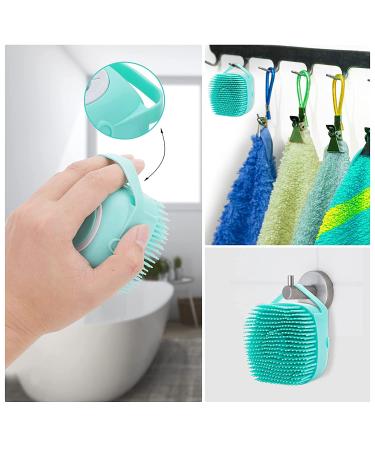 Molain Silicone Dog Cat Bath Brush Comb - Soft Grooming & Massage Brush with Shampoo Dispenser (Blue) - Buy Online on GoSupps.com