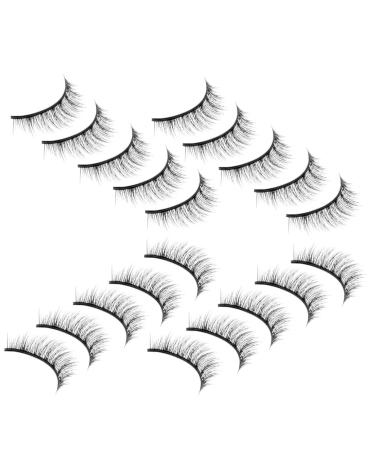 10 Pairs Fake Eyelashes Manga Lashes Cluster False Eyelashes Magnetic Women Eyelashes Natural False Lashes for Women False Lashes Wispy Fake Lashes High-grade Fiber Extend Hardcore
