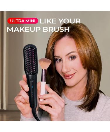 TYMO Portable Hair Straightener Brush - Lightweight Ionic Mini Hot Comb for Travel Dual Voltage Ceramic Tourmaline Straightening Brush for Women - Buy Online on GoSupps.com