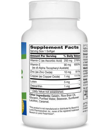 21st Century SuperVision2 Healthy Eyes Supplement - 120 Softgels | Optimal Eye Health - Buy Online on GoSupps.com