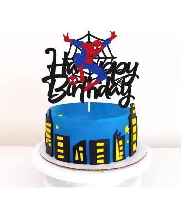 Confetti! Spider Superhero Happy Birthday Cake Topper Glitter Spider Birthday Cake Decoration Spidey Happy Birthday Cake Decor Boys Kids Spider Power Party Decorations - Buy Online on GoSupps.com