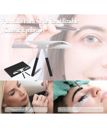 ANKROYU 4 Types Eyebrow Ruler Stainless Steel Eyebrow Measure Balance Extension Ruler Eyebrow Measurement Ruler Eyebrow Shape Stencil for All Face Shapes(A) - Buy Online on GoSupps.com