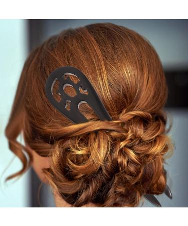 Lurrose Natural Ebony Hair Stick - Wooden U-Shaped Hair Fork Chopsticks - Retro Hairpin Clip (Random Color) - Buy Online on GoSupps.com