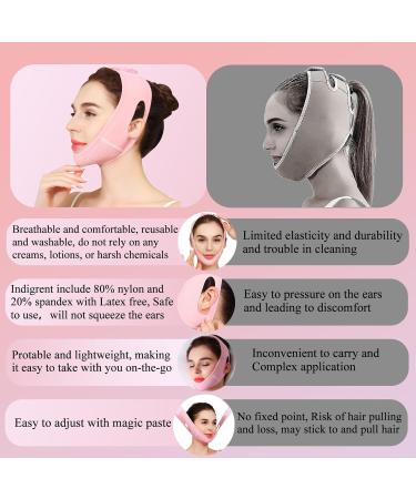 3 in 1 Reusable Double Chin Eliminator | V Line Lifting Chin Strap & Mask for Women - Pink - Buy Online on GoSupps.com