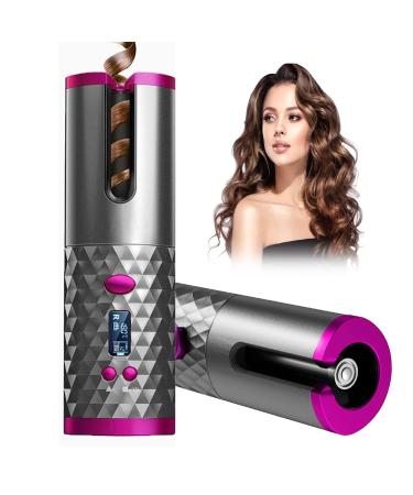 Hair Curler Rotating Curling Tongs Curling Iron Cordless Auto Curler Restriction with Built-in Rechargeable Battery Ceramic Professional Hair Curler USB Charging and Rechargeable Portable