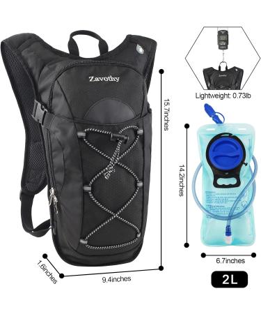 Zavothy Hydration Backpack - 2L Water Bladder Pack for Hiking, Running, Cycling - Black - Buy Online on GoSupps.com