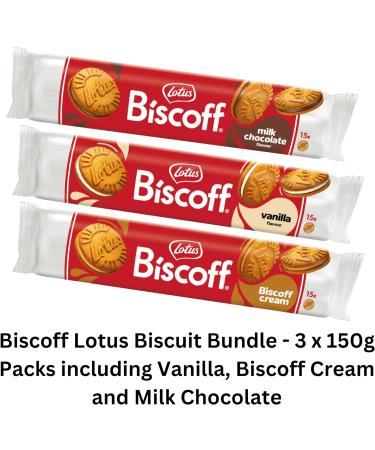 Speculoos Biscuit Sandwich 3 Pack Bundle Containing Lotus Biscoff Milk Chocolate Cream and Vanilla - Buy Online on GoSupps.com