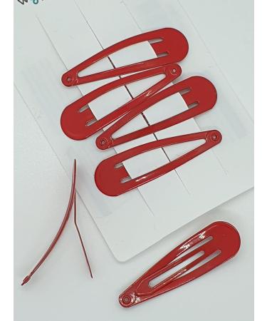 6 PCS Metal Snap Hair Clips - Red Hair Grips 5CM Long - Buy Online on GoSupps.com