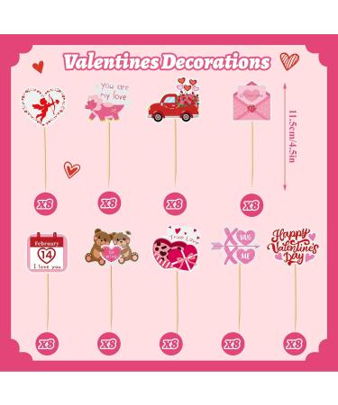SANNIX 72Pcs Valentines Day Cupcake Toppers Decorations Happy Valentines Day Cupcake Topper Pink Red Valentine Picks for Valentine's Day Wedding Engagement Party Decorations(9 Design) - Buy Online on GoSupps.com
