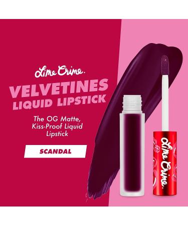 Lime Crime Velvetines Liquid Matte Lipstick in Scandal - Rich Plum Shade for All-Day Wear | Talc-Free & Paraben-Free - Buy Online on GoSupps.com