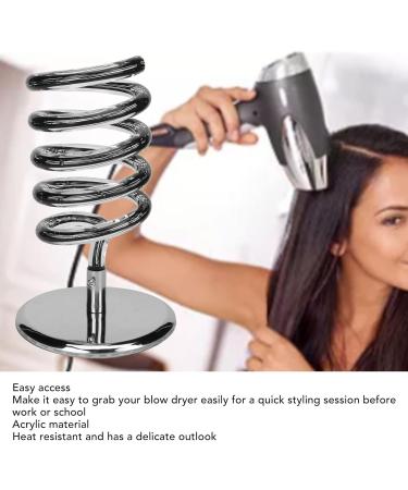 Spiral Hair Styling Station Compact Acrylic Spiral Salon Blow Dryer Holder Stand Hair Dryer Stand With Heat Resistant Capacity for Bathroom Hair Salon - Buy Online on GoSupps.com