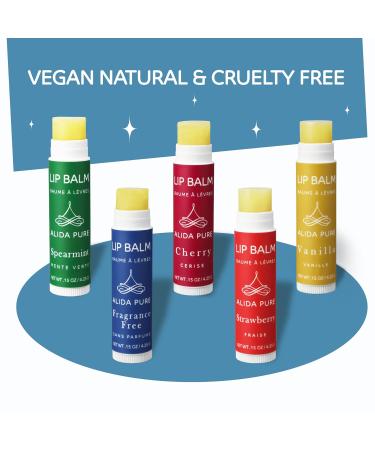 Melody Lip Balm Collection - Vegan Beeswax-Free Moisturizer with Avocado Oil & Jojoba Oil | 5 Tube Set for Dry Chapped Lips - Buy Online on GoSupps.com