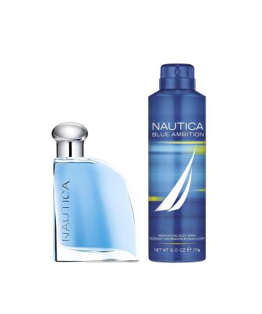 Nautica Blue Ambition 2-Piece Gift Set with 1.7-Ounce Eau de Toilette and 6-Ounce Deodorant Body Spray Total Retail Value $40.00 1 Count (Pack of 1) Eau de Toilette - Buy Online on GoSupps.com