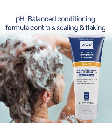 MG217 - Psoriasis Shampoo with Coal Tar Therapeutic Scalp Treatment Controls Itching Scaling Flaking Scale Buildup Psoriasis Scalp Treatment .5% Coal Tar Shampoo and Conditioner - 8floz - Buy Online on GoSupps.com