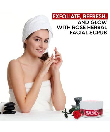 Rose Herbal Facial Scrub - All Natural Exfoliating Rose Scrub for Men & Women | 5.30 oz | Nourishing & Cleansing Body Wash - Buy Online on GoSupps.com