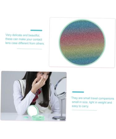 Solustrie Contact Lens Container Set - Eye Care Holder with Mirror Box for Travel - Colored Contact Lenses Storage - 7.5x7.5x2.8cm - Durable Plastic - Buy Online on GoSupps.com
