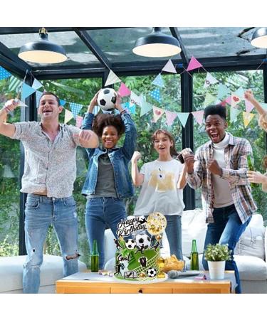 Football Cake Topper Football Cake Decorations Football Theme Birthday Cake Toppers for Boys Green Football Party Cake Cupcake Topper Personalised Kids Men Sports Theme Party Supplies - Buy Online on GoSupps.com