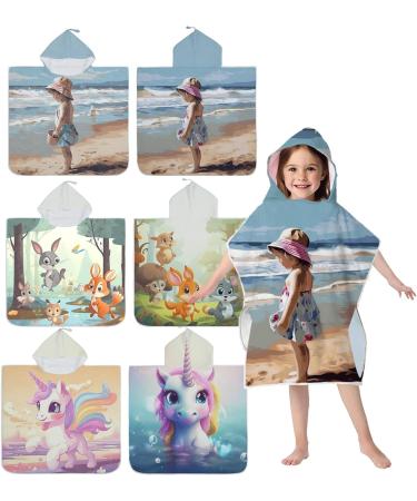 Ultra Soft Microfiber Towel Poncho for Kids | Hooded Bathing Towel for Boys & Girls (1-6 Years) | Absorbent Baby Bath Poncho 60x60cm - Buy Online on GoSupps.com
