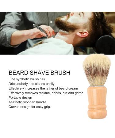 Handmade Beard Razor Brush - Wooden Handle Men's Shaving Brush with Dense Bristles for Home & Salon Use - Buy Online on GoSupps.com