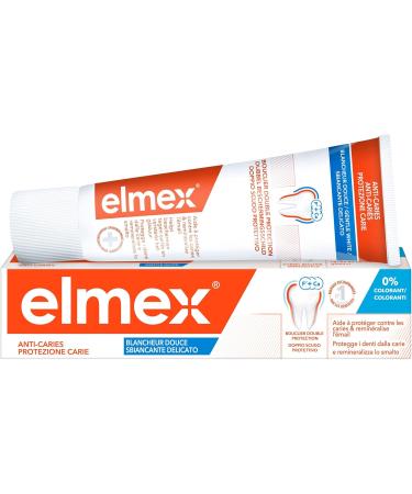 ELMEX - Elmex Anti-Caries Toothpaste Gentle Whiteness 0% Colorants - Cavities - Sensitive Teeth Sore Gums Enamel Protection - 75 ml - Buy Online on GoSupps.com