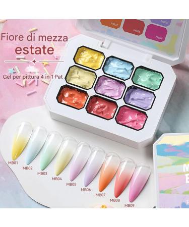  Wezalget Nail gel 9 gradient effects UV LED curing no drying required for long-lasting designs aesthetic artistic creations and home decoration - Buy Online on GoSupps.com