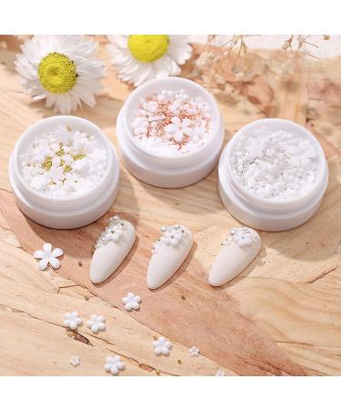 Sanwood White Blossom Five Petal Flower Charms - Nail Art Decoration & DIY Crafts Accessory - Buy Online on GoSupps.com