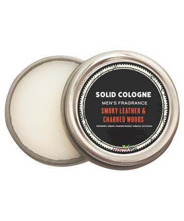 Ladybug Spot Natural Solid Cologne With Sandalwood Note & Amber Note Infused with Essential Oils for Men & Woman 1/4 OZ Sample Size (Smoky Leather & Charred Woods)
