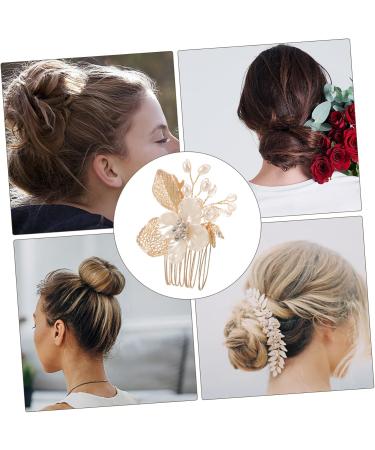 Mikinona Gold Leaf Side Comb Wedding Bride Headpiece Decorative Hair Combs Girl Headpiece Comb for Bridesmaid Hair Comb for Bride Hair Comb for Side Comb Headpiece Hair Comb Clip - Buy Online on GoSupps.com