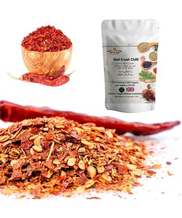 Spices&herbsuk Organic Dried Red Crushed Chilli Flakes 100g - Perfect for Pizza, Pasta, BBQ, and More! - Buy Online on GoSupps.com