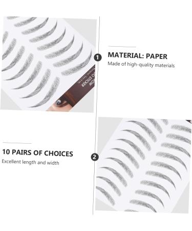 POPETPOP 12 Sheets waterproof eyebrow stickers eyebrow water transfer artificial eyebrows false eyebrows for 1 count (Pack of 1) Black - Buy Online on GoSupps.com