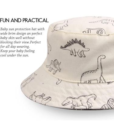 XIAOHAWANG Baby Boy Dinosaur Bucket Hat - Summer Infant Toddler Beach Cap 1-2 Years (White) - Buy Online on GoSupps.com