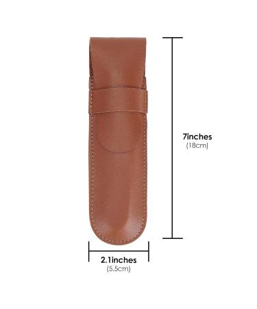 Buy Elegant Faux Leather Straight Razor Case - Travel Storage for Daily Use & Outdoor Camping - Brown - Buy Online on GoSupps.com