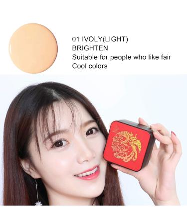 2PCS IVOLY Mushroom Head Air Cushion BB & CC Cream Set - High Coverage Long Lasting Waterproof with Makeup Sponge - Moisturizing Concealer Duo - Buy Online on GoSupps.com