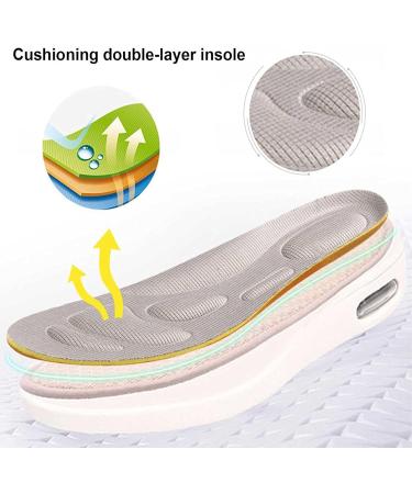 YSDQ Men's Wide Width Diabetic Shoes - Adjustable, Breathable & Lightweight - Non-Slip Air Cushion Sneakers for Elderly Swollen Feet - Grey, Size 45EU - Buy Online on GoSupps.com