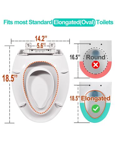 Heavy Duty Elongated Toilet Seat with Built-in Potty Training Seat - Slow Close, Never Loosen, Ergonomic Design - Space Saving Toddler Toilet Seat (18.6 x 14.2 x 2.5) - Buy Online on GoSupps.com