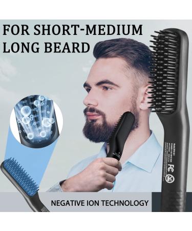 3-in-1 Beard Straightener Kit with Balm, Oil, Comb, E-Book - Patented Design for Men & Women | Unique Stocking Stuffer Gift - Buy Online on GoSupps.com