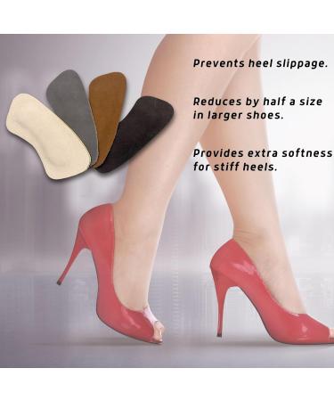Comfort Heel Pads for Shoes - Leather Cushions for Heel Pain Relief & Blister Prevention | High Heel Comfort Pads for Men & Women (4 Pairs - Buy Online on GoSupps.com
