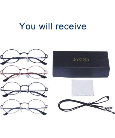 Joxigo 4 St ck Retro Runde Lesebrillen f r M nner & Frauen Klare Linsen Metallrahmen St rke +2.5 Ideal f r 60-64 Jahre - Buy Online on GoSupps.com