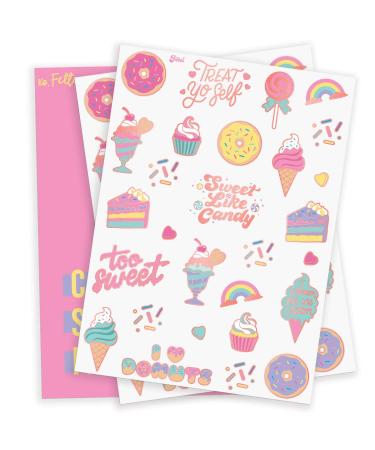 XO Fetti Donut Party Valentine's Day Temporary Tattoos - 48 Glitter Styles | Dessert Birthday Supplies - Buy Online on GoSupps.com