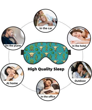 Cute Cactus & Bull Skull Eye Mask | Ultra-Soft Light-Blocking for Comfort & Restful Sleep - Shop Internationally - Buy Online on GoSupps.com