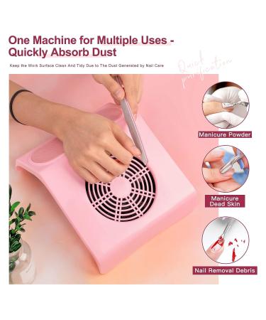 Setgnur 40W Nail Dust Collector for Acrylic Nails - Powerful Salon Vacuum Cleaner with Filter (Pink) - Buy Online on GoSupps.com
