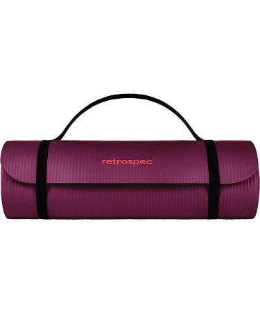 Retrospec Solana Yoga Mat 1/2 Thick - Non Slip Exercise Mat for Men & Women - Ideal for Yoga, Pilates, Stretching, and Fitness - Boysenberry - Buy Online on GoSupps.com