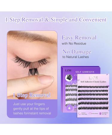 Self Adhesive Eyelashes Pre-Glued | D Curl Volume Lashes 10-14mm | Individual Lash Extension Kit with Tweezers - Buy Online on GoSupps.com