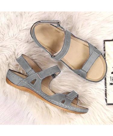 High-Quality Open Women's Sandals - Orthopedic Flip-Flops Vintage Summer Style Breathable Non-Slip Platform Shoes with Adjustable Ankle Straps - Bridal Gray 39 EU - Buy Online on GoSupps.com