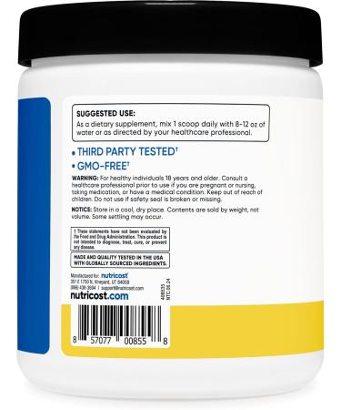 Nutricost BCAA Powder - Pineapple Flavor | 30 Servings | Optimal 2:1:1 Ratio | Vegan & Gluten-Free - Buy Online on GoSupps.com